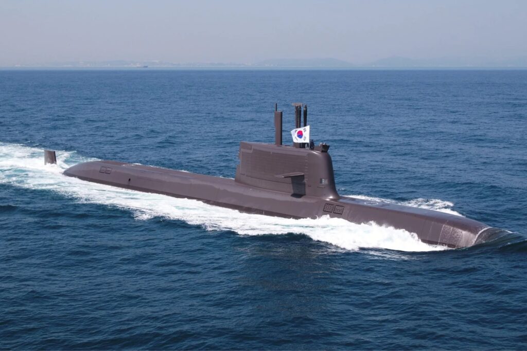 Le sous-marin de classe Dosan Ahn Changho de la marine de la République de Corée, Shin Chae-ho. (Source de l'image : HHI)